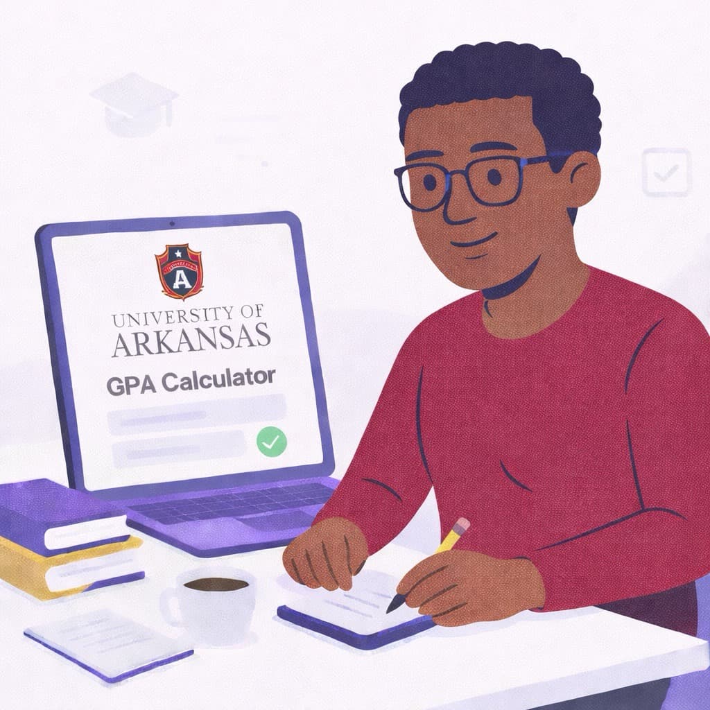 University of Arkansas campus - Old Main building with students walking to class, representing UARK academic life and GPA achievement